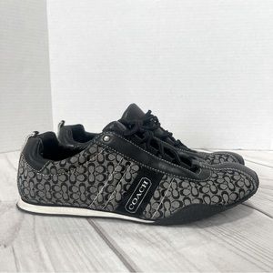 Coach Kelsie black signature tennis shoes with black trim size 8.5